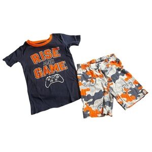 The Children's Place Navy and Orange Gaming Pajama Set